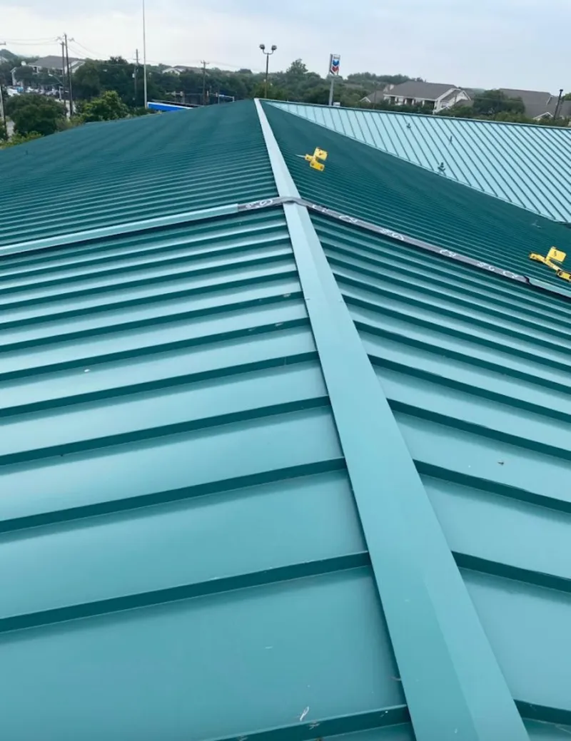 Green commercial metal roof ridge and valley for Metal Roof Repair in Susanville